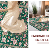 Ultra Soft Area Rug, Non Slip, Stain Resistant, Washable Area Rugs for Living Room, Bedroom, Bright Nature-Inspired Geometric Composition(Green)