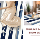 Ultra Soft Area Rug, Non Slip, Stain Resistant, Washable Area Rugs for Living Room, Bedroom, Coastal Blue Toned Geometric Appeal(Blue)