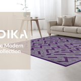 Ultra Soft Area Rug, Non Slip, Stain Resistant, Washable Area Rugs for Living Room, Bedroom, Funky Modern Lattice Arrangement(Purple)