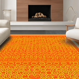 Ultra Soft Area Rug, Non Slip, Stain Resistant, Washable Area Rugs for Living Room, Bedroom, Engaging Round Alphabetical Delight(Orange)