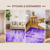 Ultra Soft Area Rug, Non Slip, Stain Resistant, Washable Area Rugs for Living Room, Bedroom, Charming Whimsical Color Burst(Purple)