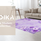 Ultra Soft Area Rug, Non Slip, Stain Resistant, Washable Area Rugs for Living Room, Bedroom, Purple Whimsical Curved Lines(Purple)