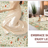 Ultra Soft Area Rug, Non Slip, Stain Resistant, Washable Area Rugs for Living Room, Bedroom, Soft Cream Ethereal Botanical Motif(Ivory)