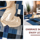 Chic Geometric Blue Gray Motif(Blue)