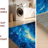 Ultra Soft Area Rug, Non Slip, Stain Resistant, Washable Area Rugs for Living Room, Bedroom, Dynamic Galactic Swirl Design(Blue)