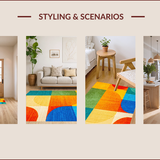 Ultra Soft Area Rug, Non Slip, Stain Resistant, Washable Area Rugs for Living Room, Bedroom, Non-Slip Colorful Entryway Meditation Carpet(Orange)