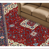 Ultra Soft Area Rug, Non Slip, Stain Resistant, Washable Area Rugs for Living Room, Bedroom, Oriental Beige and Black Dining Area Carpet(Red)