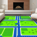 Brightly Illustrated Traffic Adventure Motif(Green)