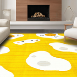 Ultra Soft Area Rug, Non Slip, Stain Resistant, Washable Area Rugs for Living Room, Bedroom, Adorable Egg-Inspired Visuals(Yellow)
