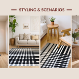 Ultra Soft Area Rug, Non Slip, Stain Resistant, Washable Area Rugs for Living Room, Bedroom, Striped Symphony Area Rug(Gray)