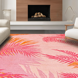 Ultra Soft Area Rug, Non Slip, Stain Resistant, Washable Area Rugs for Living Room, Bedroom, Sophisticated Colorful Nature Pattern(Pink)