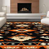 Ultra Soft Area Rug, Non Slip, Stain Resistant, Washable Area Rugs for Living Room, Bedroom, Elegant Distressed Linear Arrangement(Orange)