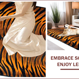 Ultra Soft Area Rug, Non Slip, Stain Resistant, Washable Area Rugs for Living Room, Bedroom, Chic Rustic Tiger Motif Elegance(Black)