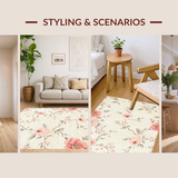 Ultra Soft Area Rug, Non Slip, Stain Resistant, Washable Area Rugs for Living Room, Bedroom, Tranquil Muted Nature Themes(Beige)