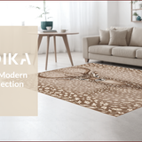 Ultra Soft Area Rug, Non Slip, Stain Resistant, Washable Area Rugs for Living Room, Bedroom, Contemporary Antelope Print Kitchen Rug(Beige)