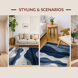 Chic Minimalist Swirling Motif(Blue)