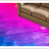 Ultra Soft Area Rug, Non Slip, Stain Resistant, Washable Area Rugs for Living Room, Bedroom, Fluffy Rainbow Tie-Dye(Red)