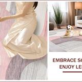 Ultra Soft Area Rug, Non Slip, Stain Resistant, Washable Area Rugs for Living Room, Bedroom, Elegant Muted Pink Geometric Motif(Pink)