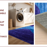 Ultra Soft Area Rug, Non Slip, Stain Resistant, Washable Area Rugs for Living Room, Bedroom, Chic Curved Gradient Waves(Purple)