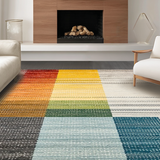 Ultra Soft Area Rug, Non Slip, Stain Resistant, Washable Area Rugs for Living Room, Bedroom, Chic Neutral Tasseled Aesthetic(Orange)