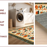 Ultra Soft Area Rug, Non Slip, Stain Resistant, Washable Area Rugs for Living Room, Bedroom, Soft Vintage Floral Boho Living Room(Beige)