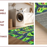 Ultra Soft Area Rug, Non Slip, Stain Resistant, Washable Area Rugs for Living Room, Bedroom, Multi Color Educational Play Area Activity Rug(Green)