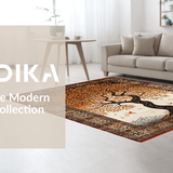 Ultra Soft Area Rug, Non Slip, Stain Resistant, Washable Area Rugs for Living Room, Bedroom, Artistic Whimsical Branch Arrangement(Brown)