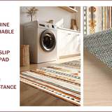 Ultra Soft Area Rug, Non Slip, Stain Resistant, Washable Area Rugs for Living Room, Bedroom, Artistic Vintage Geometric Accent(Orange)