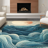 Ultra Soft Area Rug, Non Slip, Stain Resistant, Washable Area Rugs for Living Room, Bedroom, Coastal Sea Monster Tentacle Carpet(Blue)