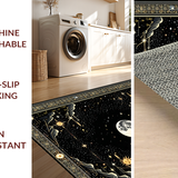 Ultra Soft Area Rug, Non Slip, Stain Resistant, Washable Area Rugs for Living Room, Bedroom, Dark Romantic Celestial Motif(Black)