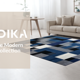 Chic Geometric Blue Gray Motif(Blue)