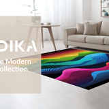 Ultra Soft Area Rug, Non Slip, Stain Resistant, Washable Area Rugs for Living Room, Bedroom, Dynamic Colorful Geometric Aesthetic(Yellow)