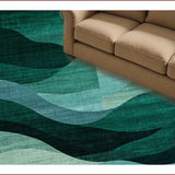 Ultra Soft Area Rug, Non Slip, Stain Resistant, Washable Area Rugs for Living Room, Bedroom, Lush Earthy Tones with Modern Flair(Green)