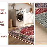 Ultra Soft Area Rug, Non Slip, Stain Resistant, Washable Area Rugs for Living Room, Bedroom, Chic Geometric Red and Cream Fusion(Red)