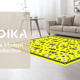 Ultra Soft Area Rug, Non Slip, Stain Resistant, Washable Area Rugs for Living Room, Bedroom, Rustic Honeycomb Inspired Art(Yellow)