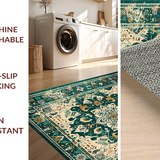 Ultra Soft Area Rug, Non Slip, Stain Resistant, Washable Area Rugs for Living Room, Bedroom, Timeless Elegant Green Palette(Green)