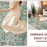 Ultra Soft Area Rug, Non Slip, Stain Resistant, Washable Area Rugs for Living Room, Bedroom, Sophisticated Cream Floral Pattern(Ivory)
