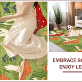 Ultra Soft Area Rug, Non Slip, Stain Resistant, Washable Area Rugs for Living Room, Bedroom, Whimsical Floral Snail Motif(Green)