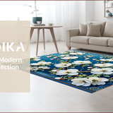 Ultra Soft Area Rug, Non Slip, Stain Resistant, Washable Area Rugs for Living Room, Bedroom, Floral Soft Touch Islamic Prayer Mat(Blue)