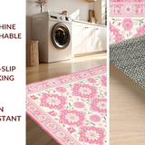 Ultra Soft Area Rug, Non Slip, Stain Resistant, Washable Area Rugs for Living Room, Bedroom, Sublime Cozy Floral Aesthetic(White)