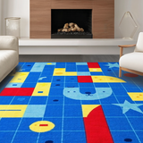 Ultra Soft Area Rug, Non Slip, Stain Resistant, Washable Area Rugs for Living Room, Bedroom, Whimsical Animal Character Theme(Blue)