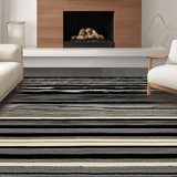 Elegant Shaggy Geometric Arrangement(Black)