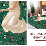Ultra Soft Area Rug, Non Slip, Stain Resistant, Washable Area Rugs for Living Room, Bedroom, Elegant Distinctive Insect Pattern(Green)