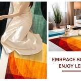Ultra Soft Area Rug, Non Slip, Stain Resistant, Washable Area Rugs for Living Room, Bedroom, Contemporary Linear Layered Aesthetics(Yellow)