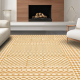 Ultra Soft Area Rug, Non Slip, Stain Resistant, Washable Area Rugs for Living Room, Bedroom, Refined Abstract Linear Arrangement(Beige)