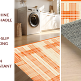 Ultra Soft Area Rug, Non Slip, Stain Resistant, Washable Area Rugs for Living Room, Bedroom, Chic Vibrant Curvilinear Motif(Orange)