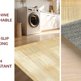 Ultra Soft Area Rug, Non Slip, Stain Resistant, Washable Area Rugs for Living Room, Bedroom, Textured Jute Boho Inspired Design(Gold)