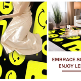Ultra Soft Area Rug, Non Slip, Stain Resistant, Washable Area Rugs for Living Room, Bedroom, Nostalgic Artistic Expression Mat(Yellow)