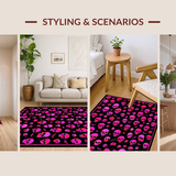 Ultra Soft Area Rug, Non Slip, Stain Resistant, Washable Area Rugs for Living Room, Bedroom, Striking Alternative Holiday Design(Pink)