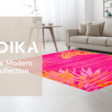 Ultra Soft Area Rug, Non Slip, Stain Resistant, Washable Area Rugs for Living Room, Bedroom, Trendy Eye-Catching Tiger Motif(Pink)